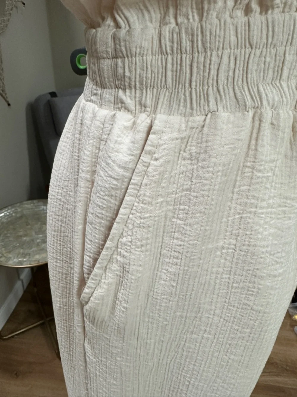 a new day Cream Sleeveless guaze Wide-Leg Jumpsuit - Picture 4 of 12